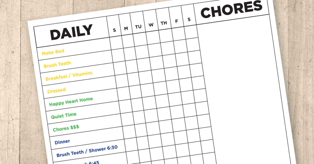 Routine Charts For Adhd Printable